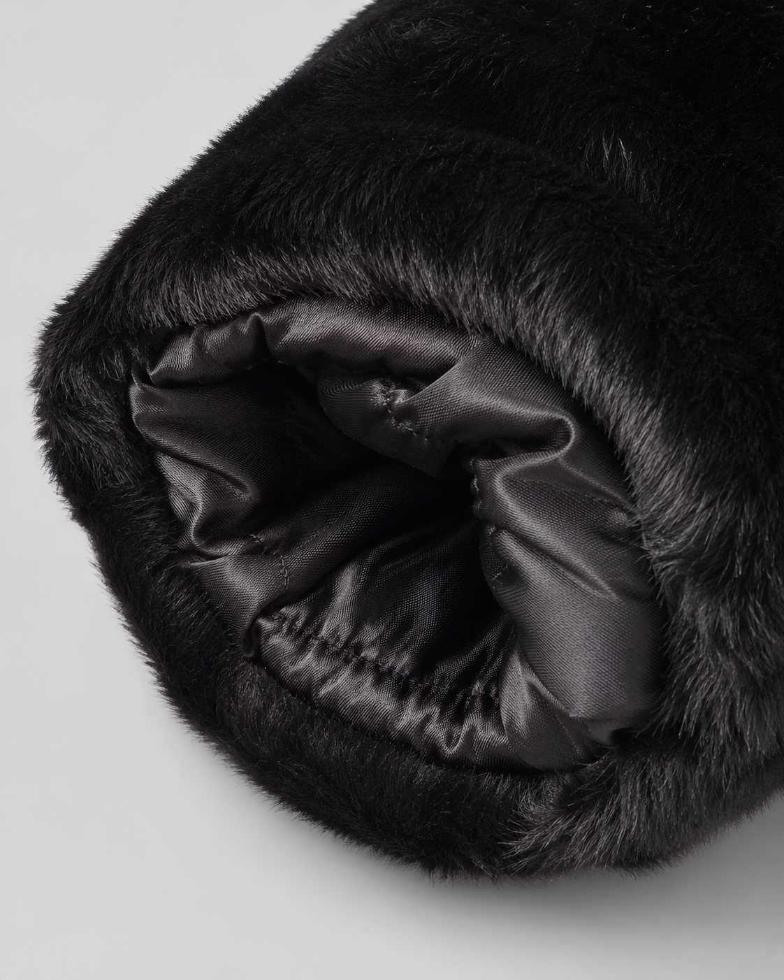 Hooded Zip Front Faux Fur Jacket