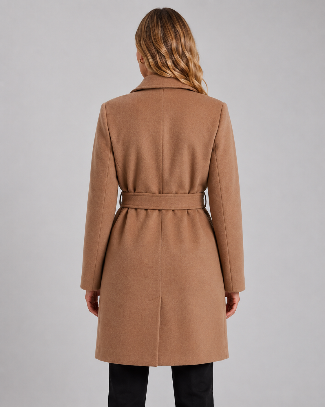 Notch Lapel Belted Wrap Coat