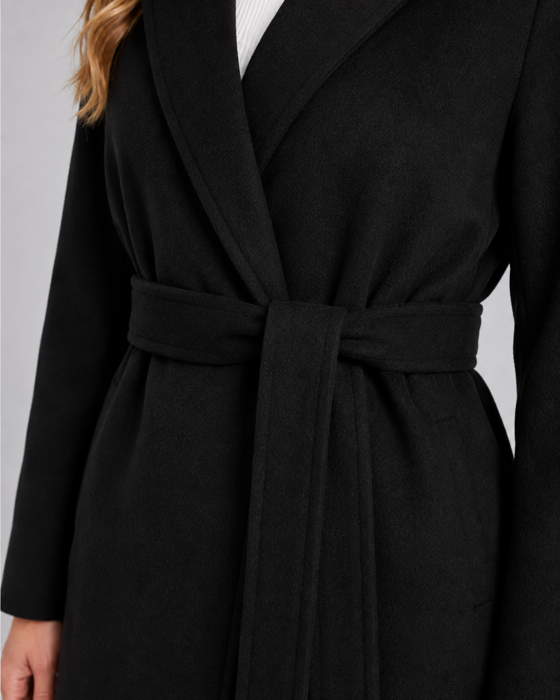 Notch Lapel Belted Wrap Coat