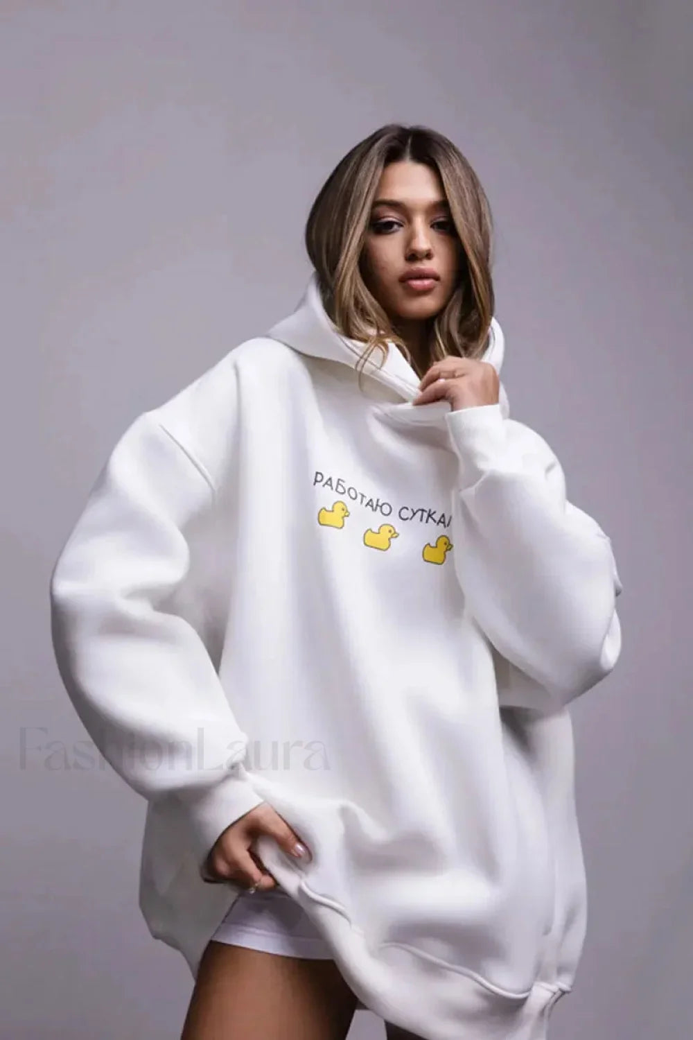 Women’s Casual Loose Fit Duck Print Hoodie