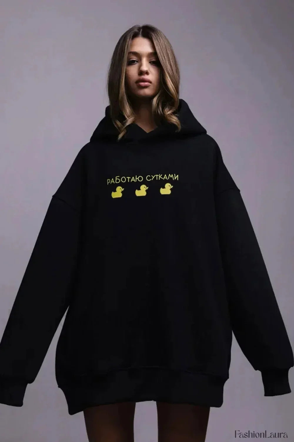 Women’s Casual Loose Fit Duck Print Hoodie