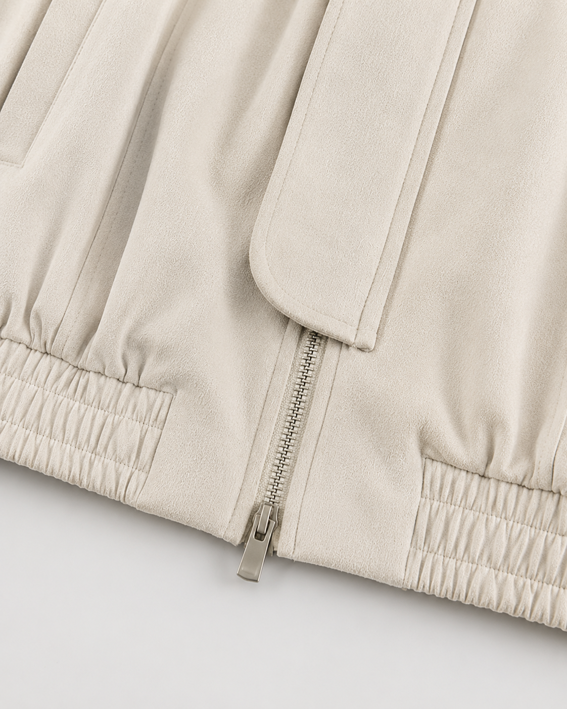 Women's Cropped Suede Barn Jacket Contrast Collar