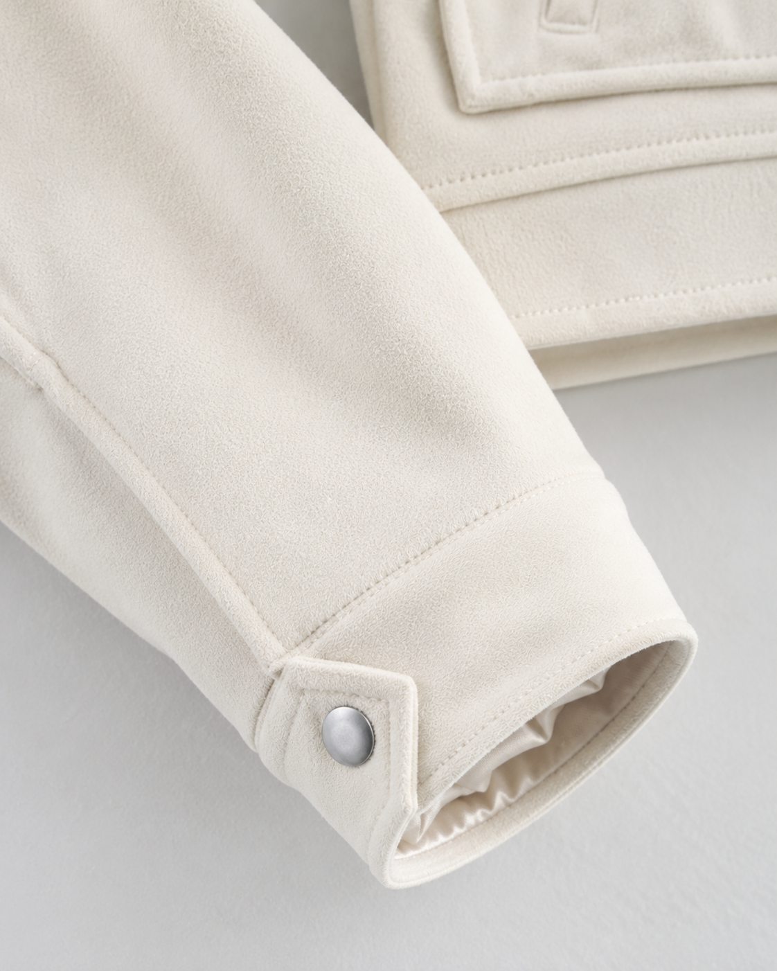 Women's Cropped Suede Jacket with Snap Flap Pockets