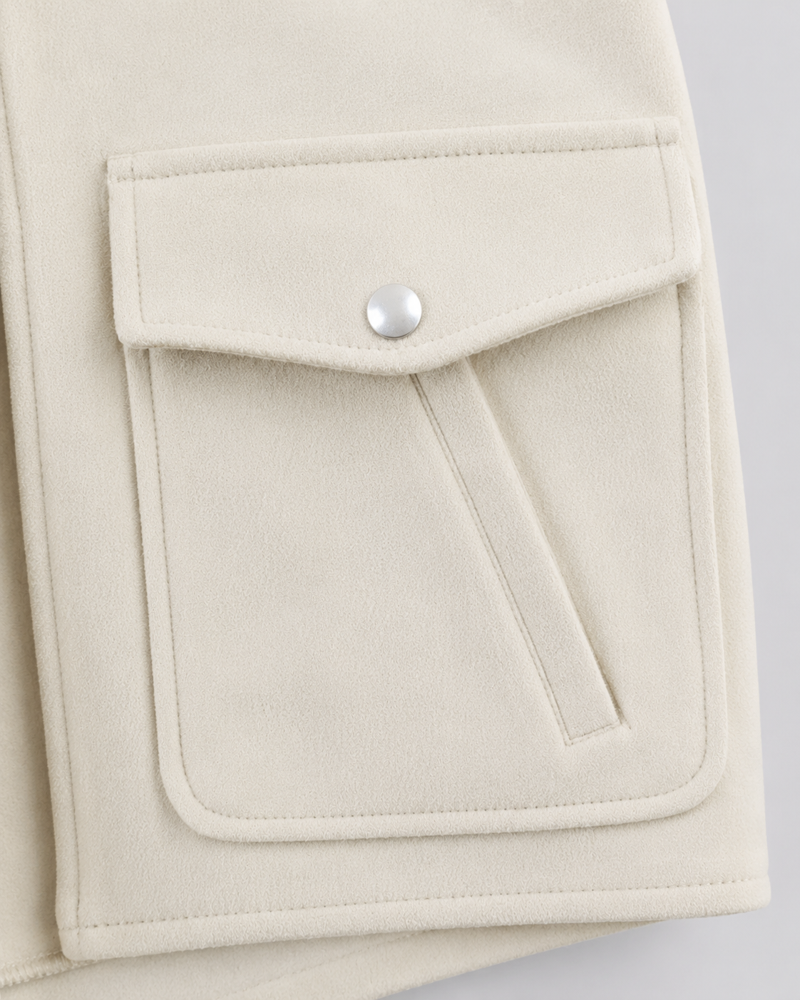 Women's Cropped Suede Jacket with Snap Flap Pockets