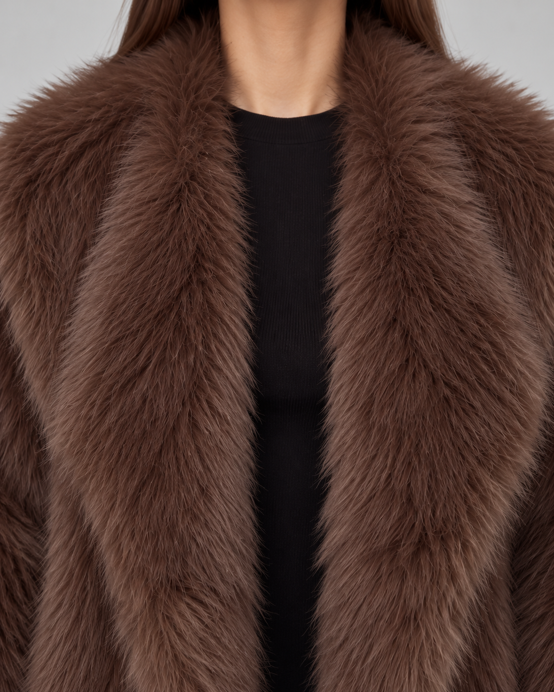 Faux Fur Shawl Collar Cropped Jacket