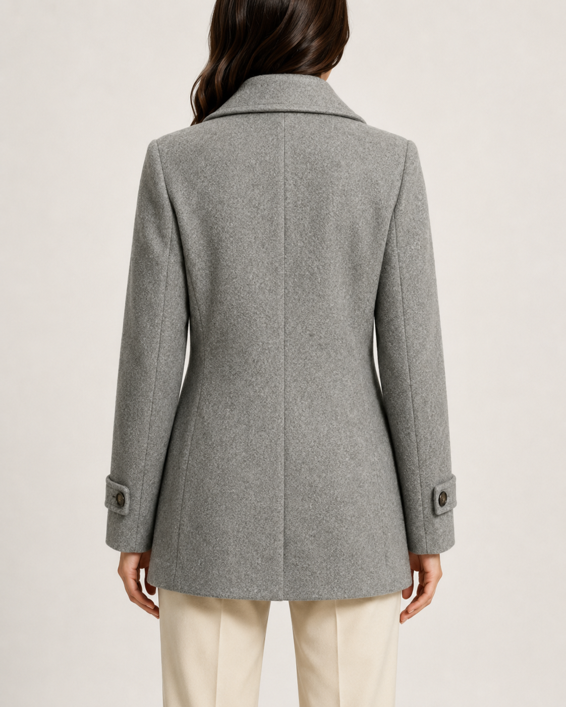 Notch Lapel Double Breasted Short Pea Coat