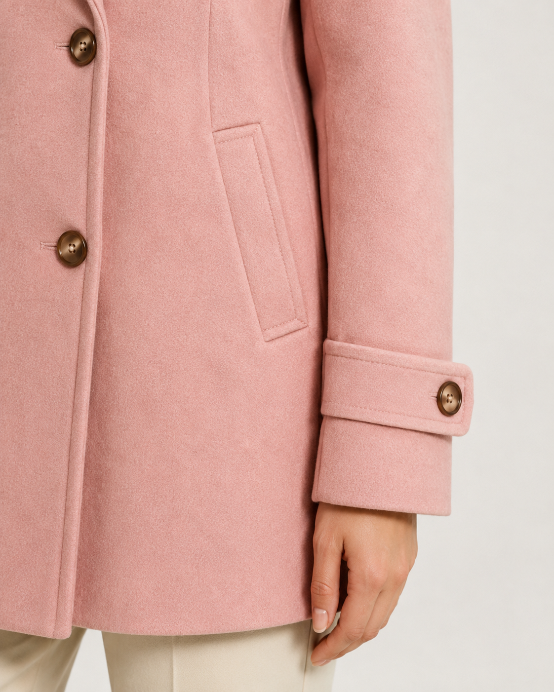 Notch Lapel Double Breasted Short Pea Coat