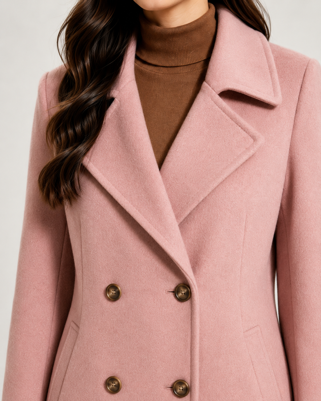 Notch Lapel Double Breasted Short Pea Coat