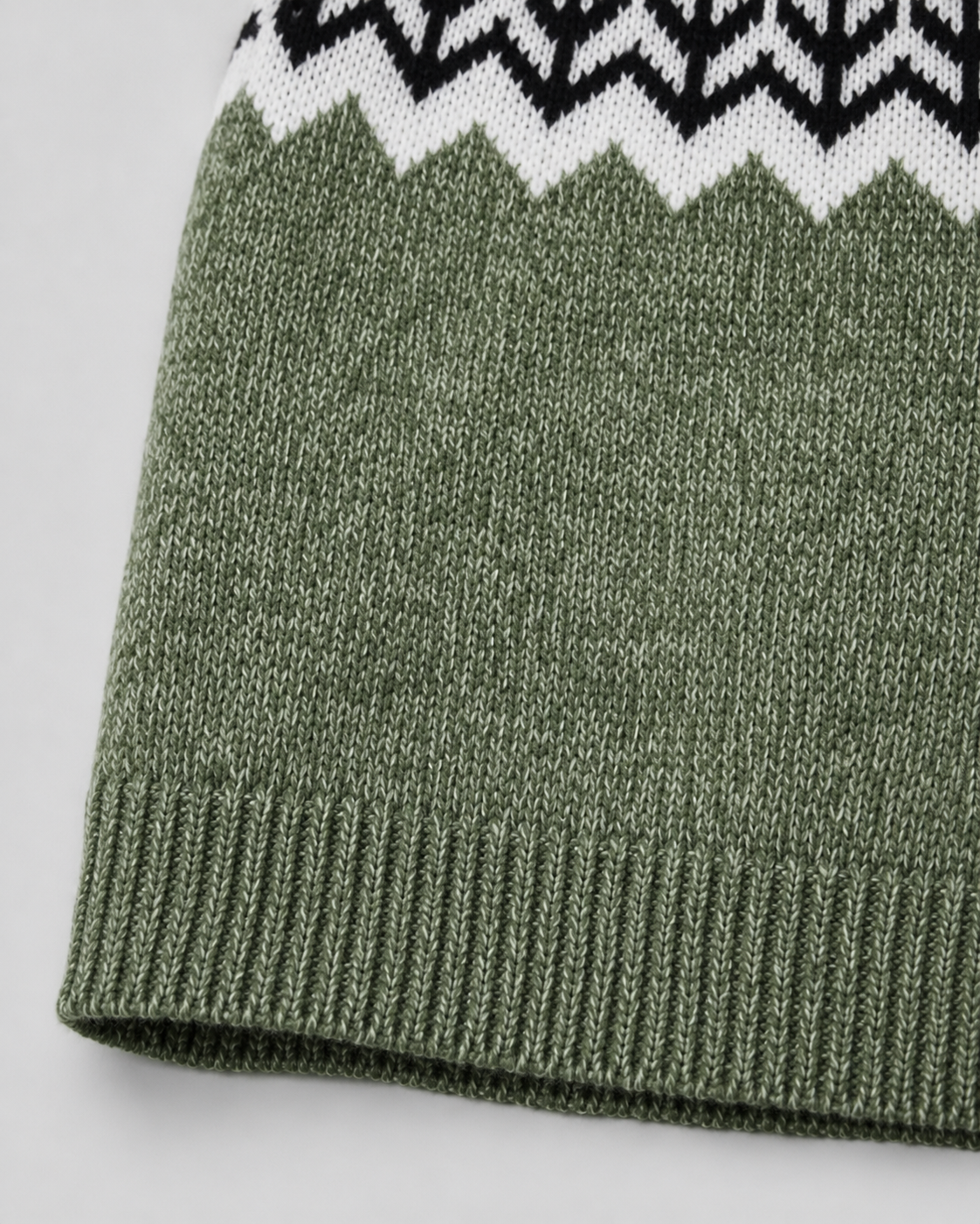 Fair Isle Mock Neck Long Sleeve Knit Sweater