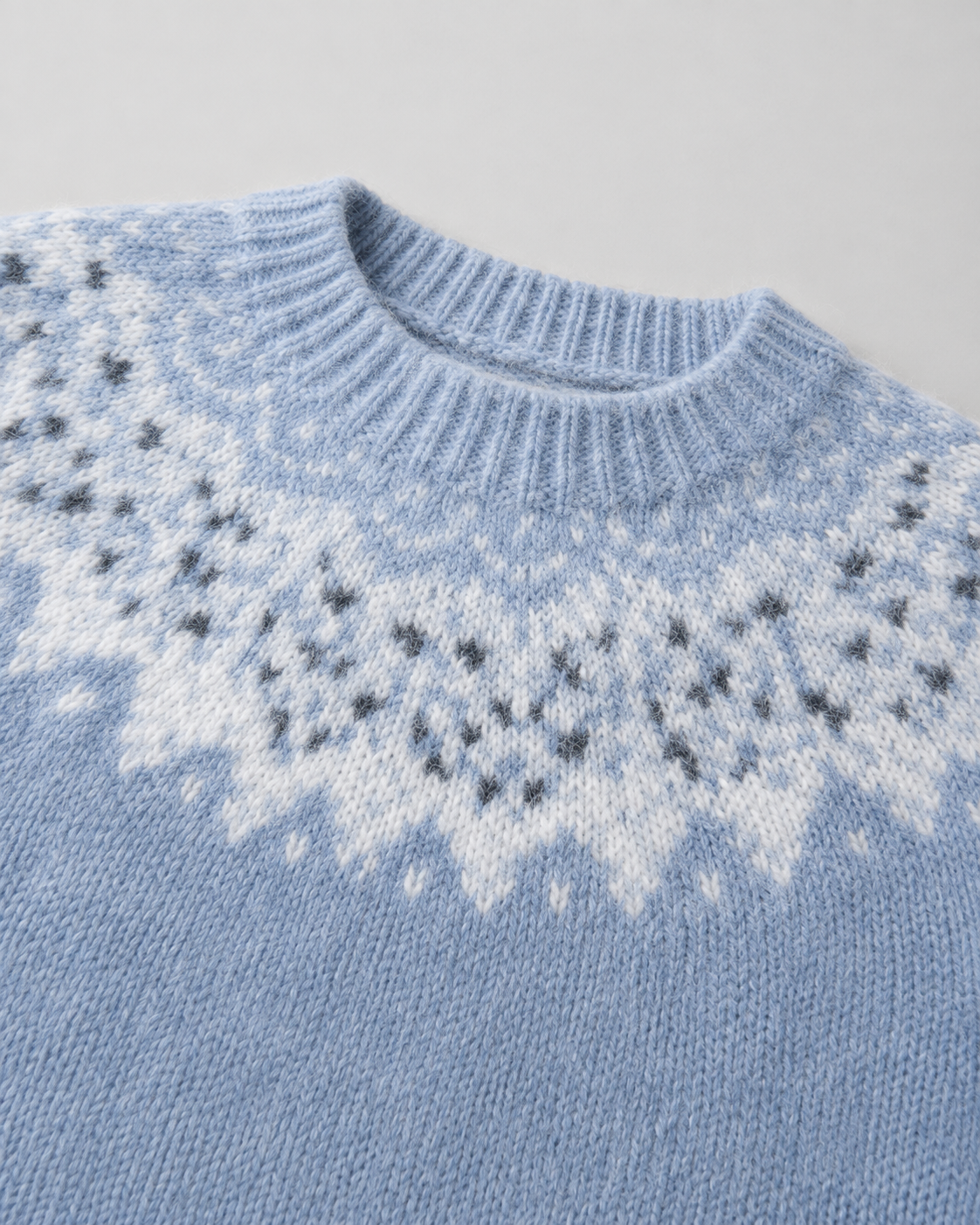 Fair Isle Crew Neck Knit Sweater