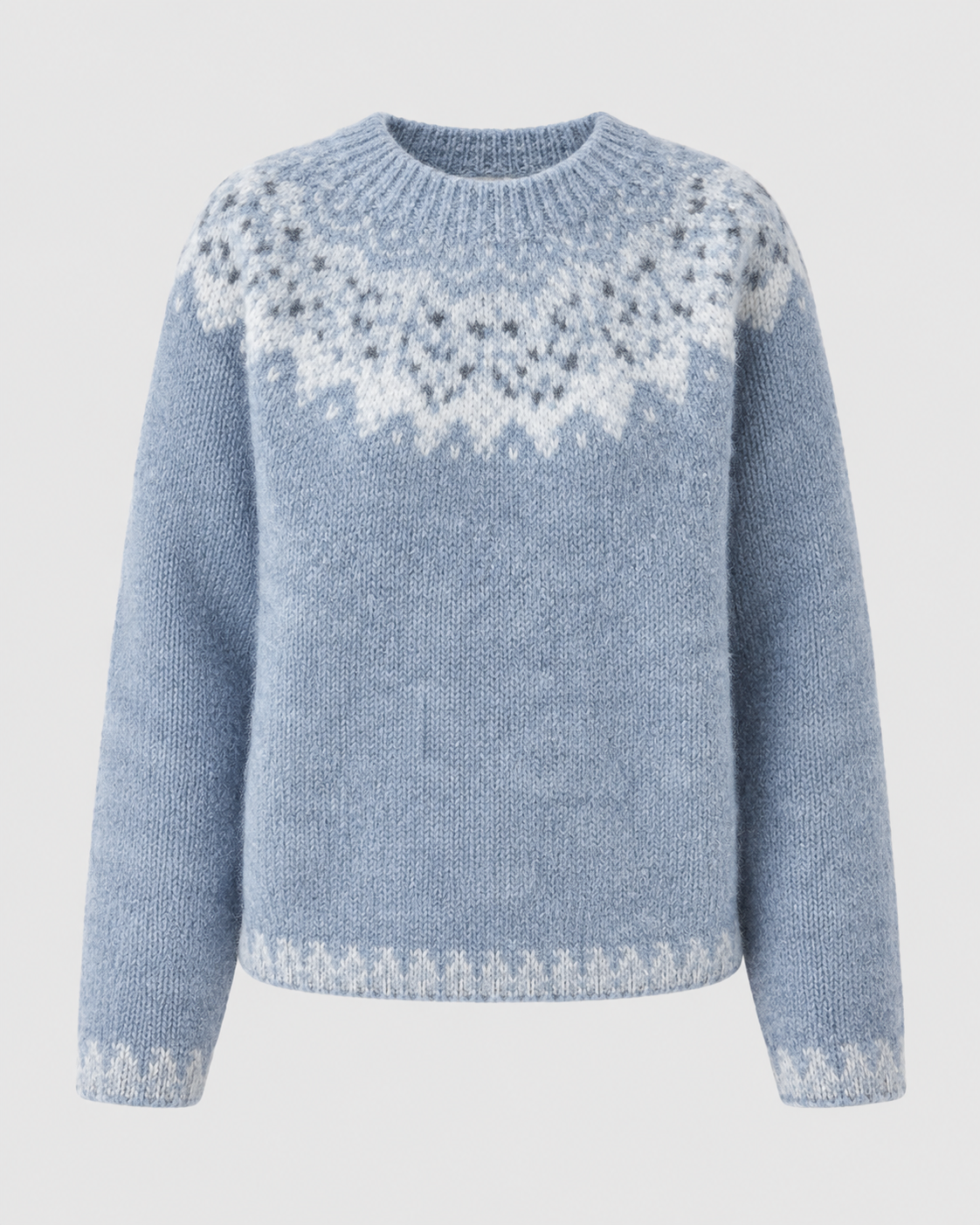 Fair Isle Crew Neck Knit Sweater