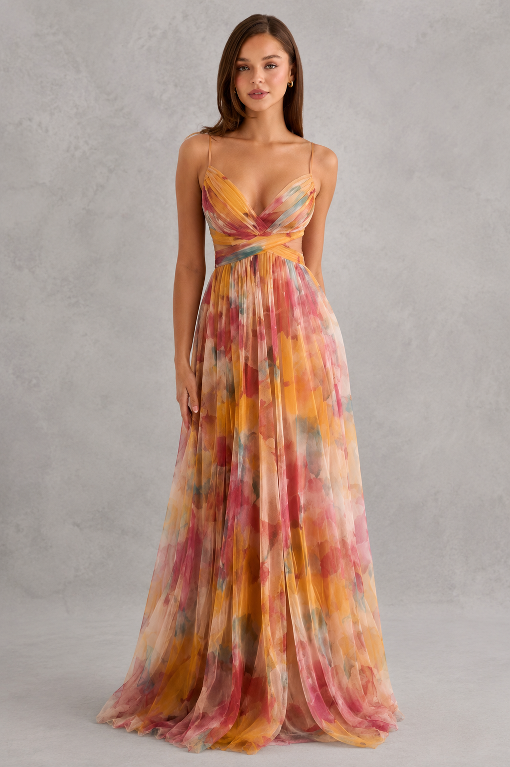 Women's Floral Maxi Dress – Tie Back Sleeveless Summer Dress