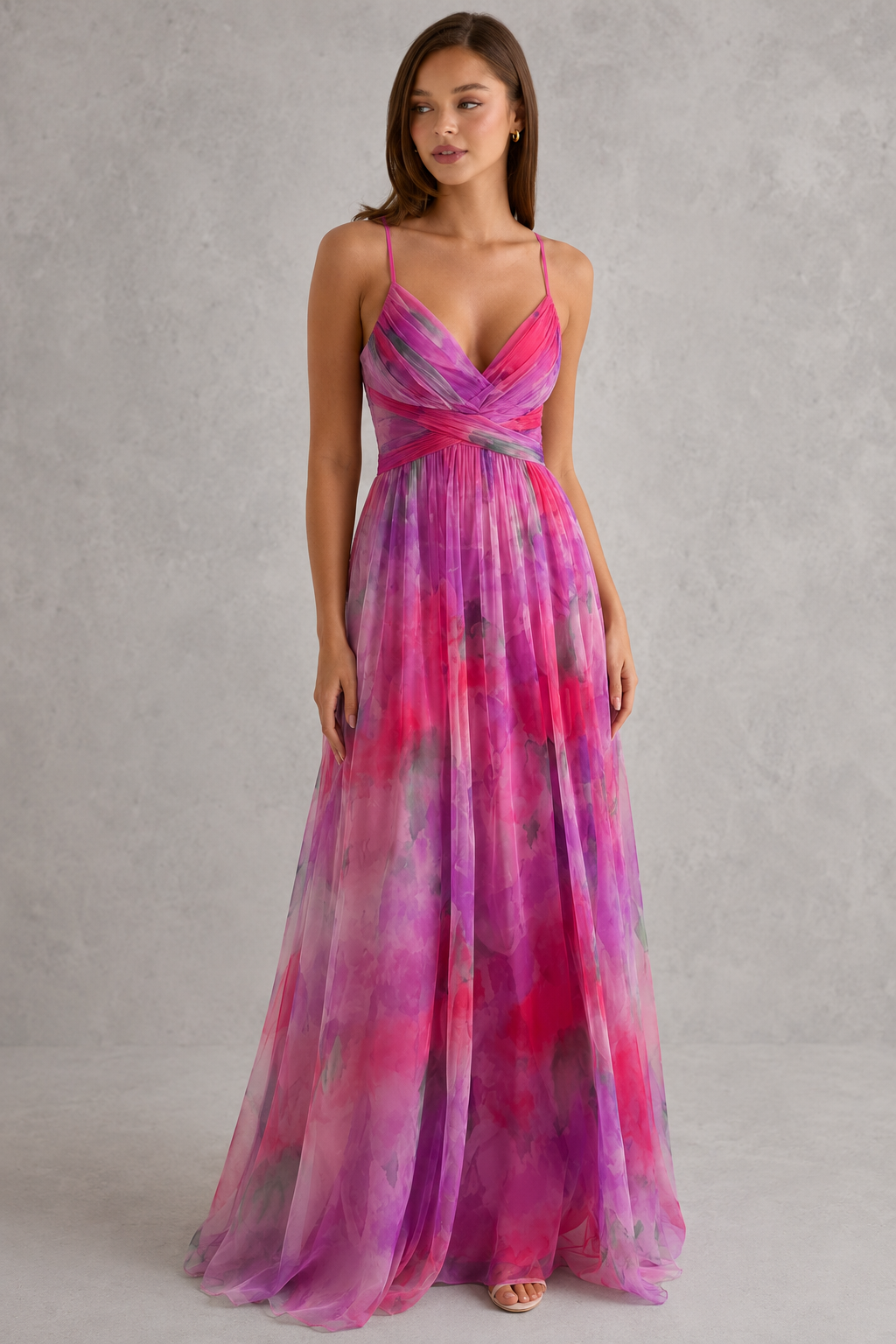 Women's Floral Maxi Dress – Tie Back Sleeveless Summer Dress