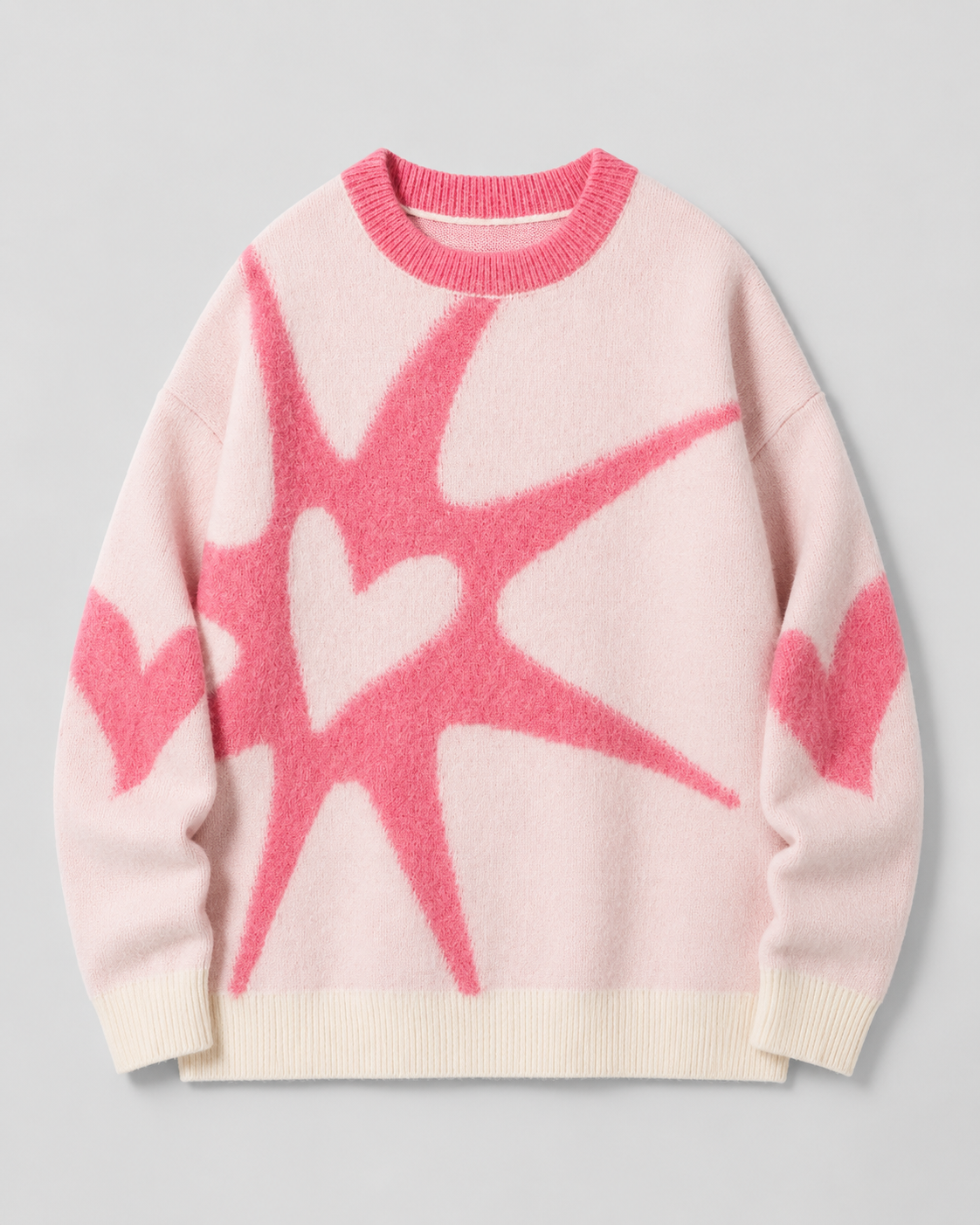 Women's Graphic Knit Sweater - Heart Streetwear