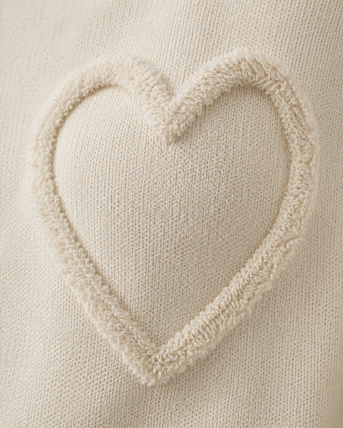 Women's Heart-Textured Drop-Shoulder Knit Sweater
