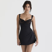 Love At First Sight Lace Satin Mini Dress 7