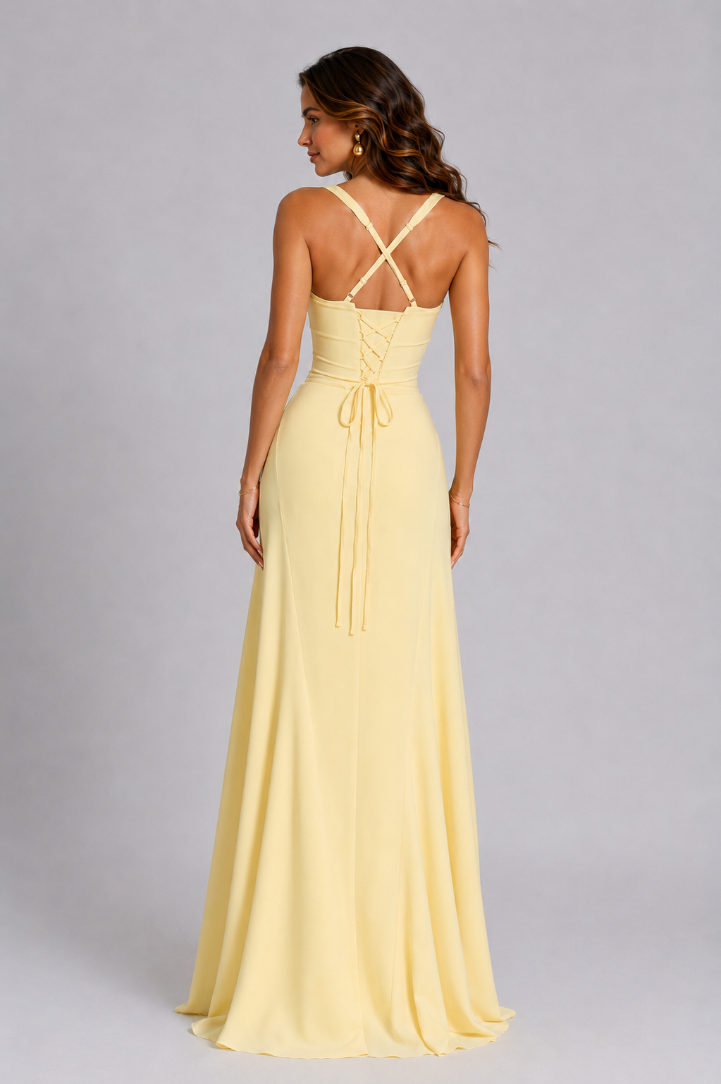 Sweetheart Twist Front Fit and Flare Maxi Gown