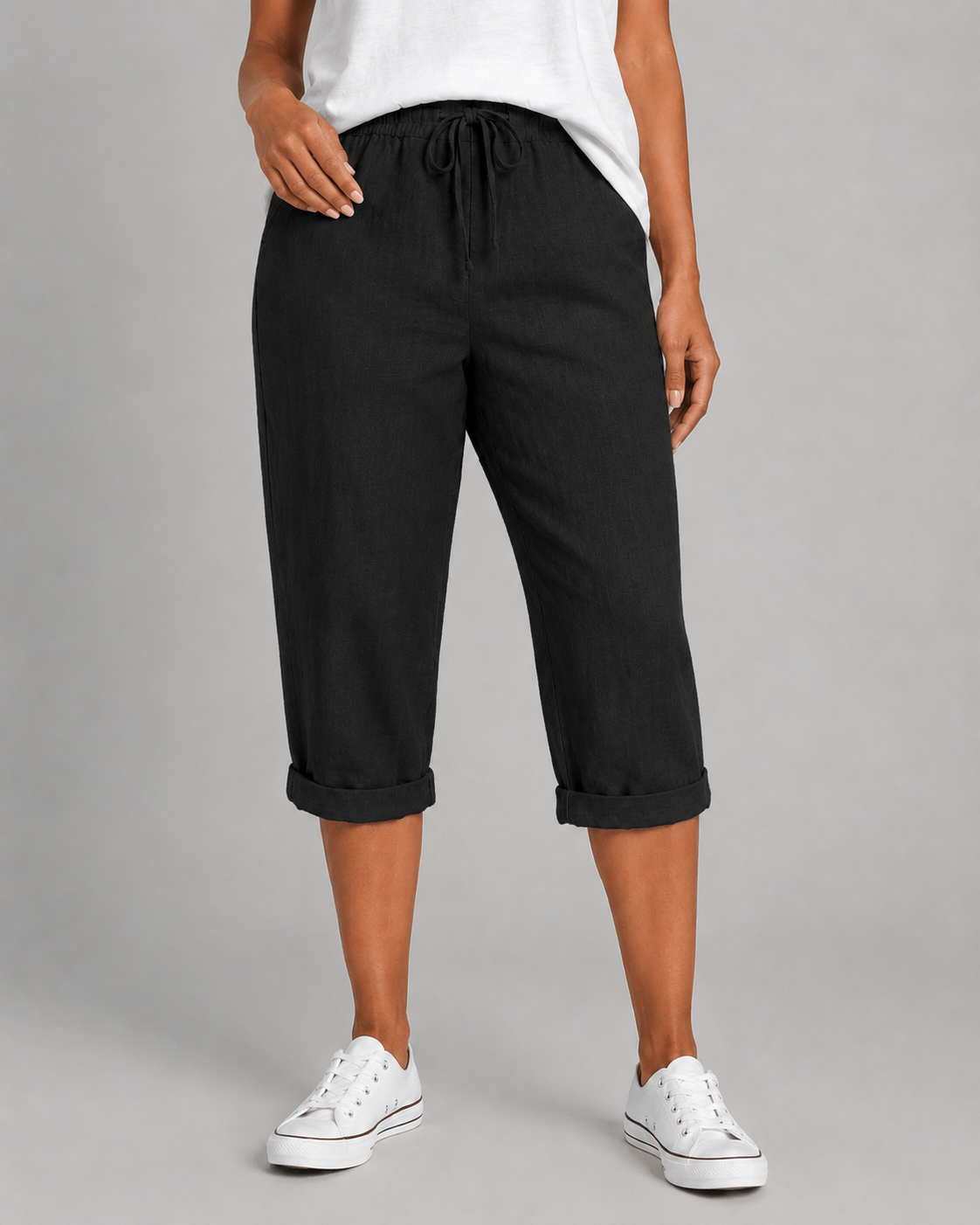Women's Linen Capri Pants