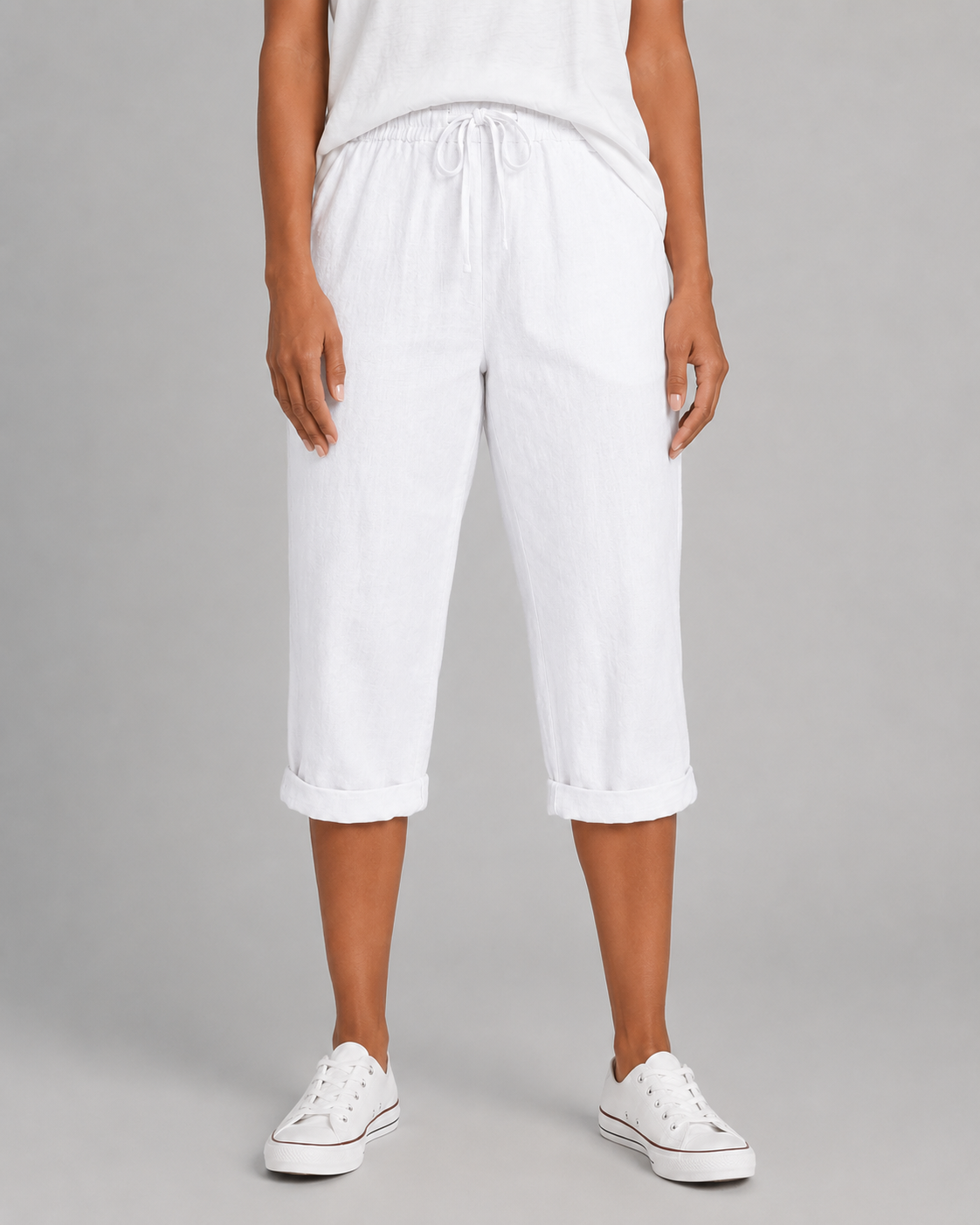 Women's Linen Capri Pants