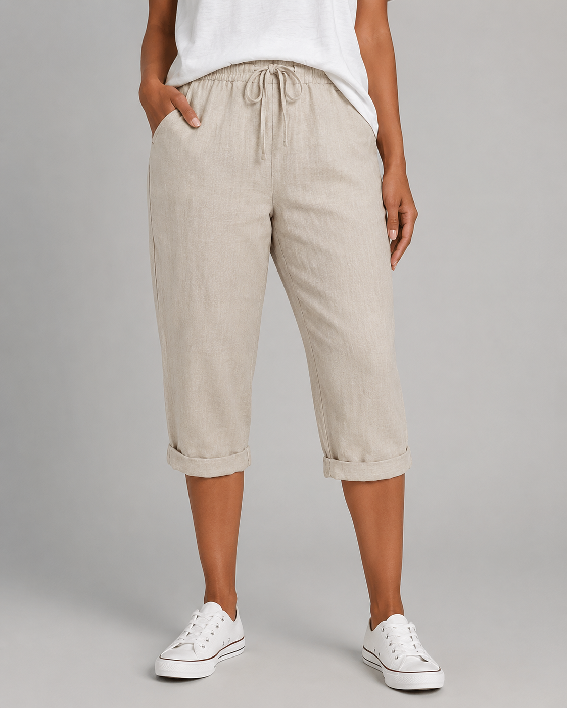 Women's Linen Capri Pants
