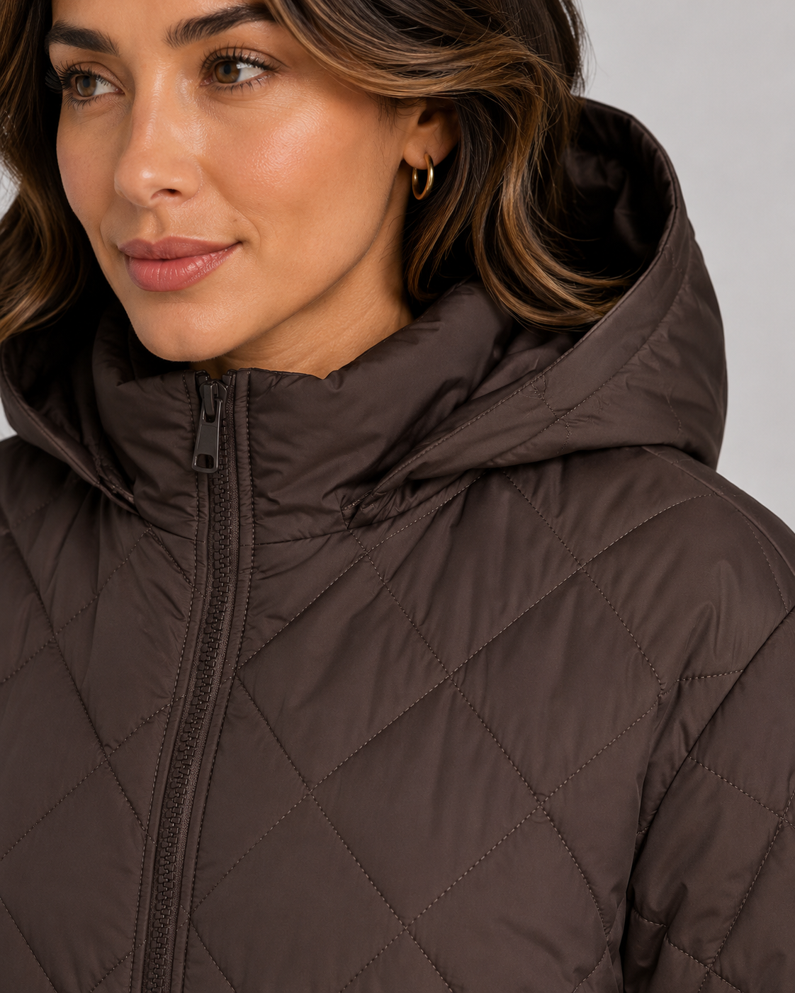 Women's Long Quilted Puffer Coat - Relaxed Fit