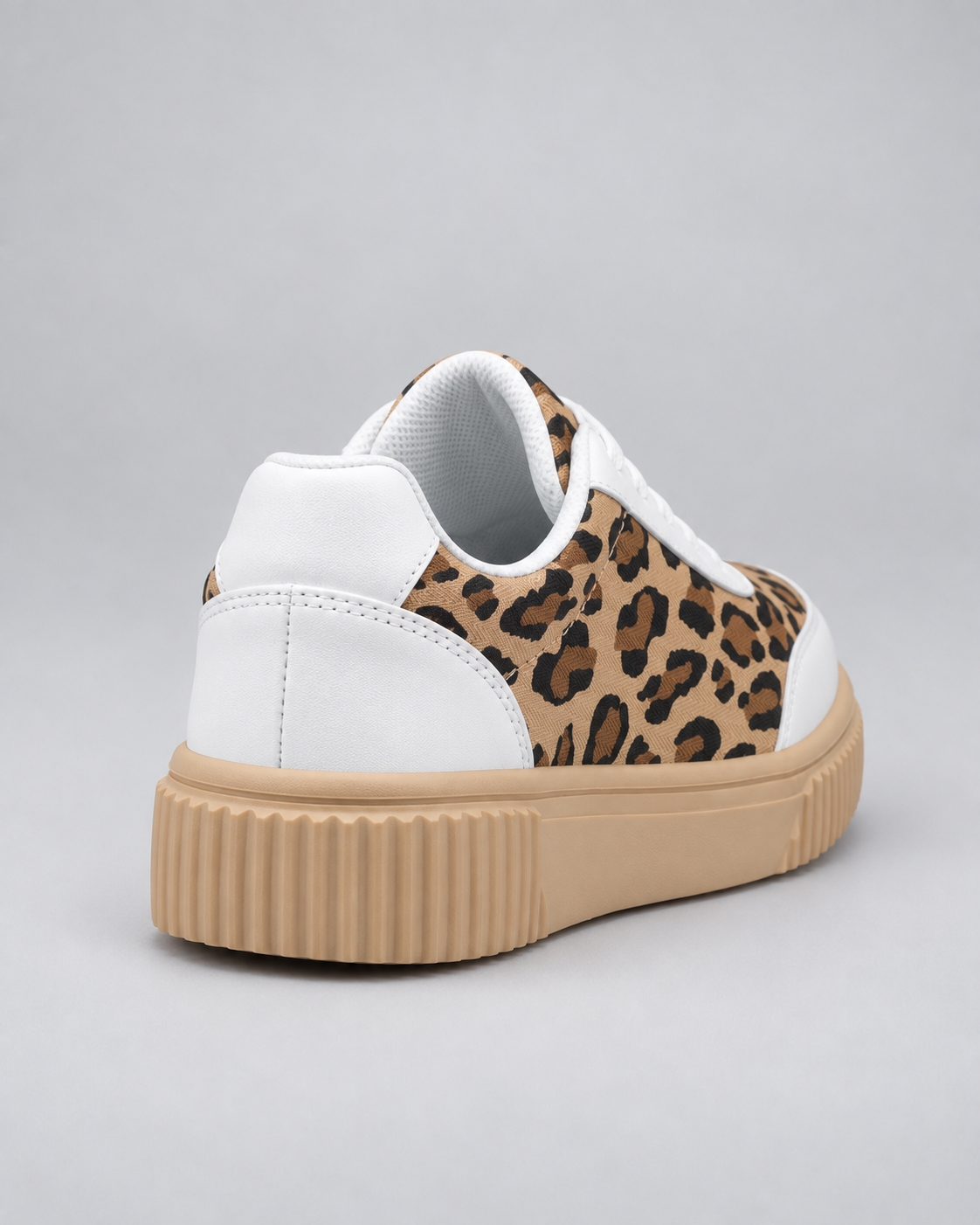 Leopard Print Lace Up Platform Sneakers