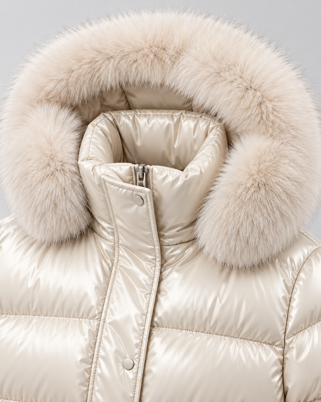 Faux Fur Hood Belted Waist Quilted Puffer Jacket