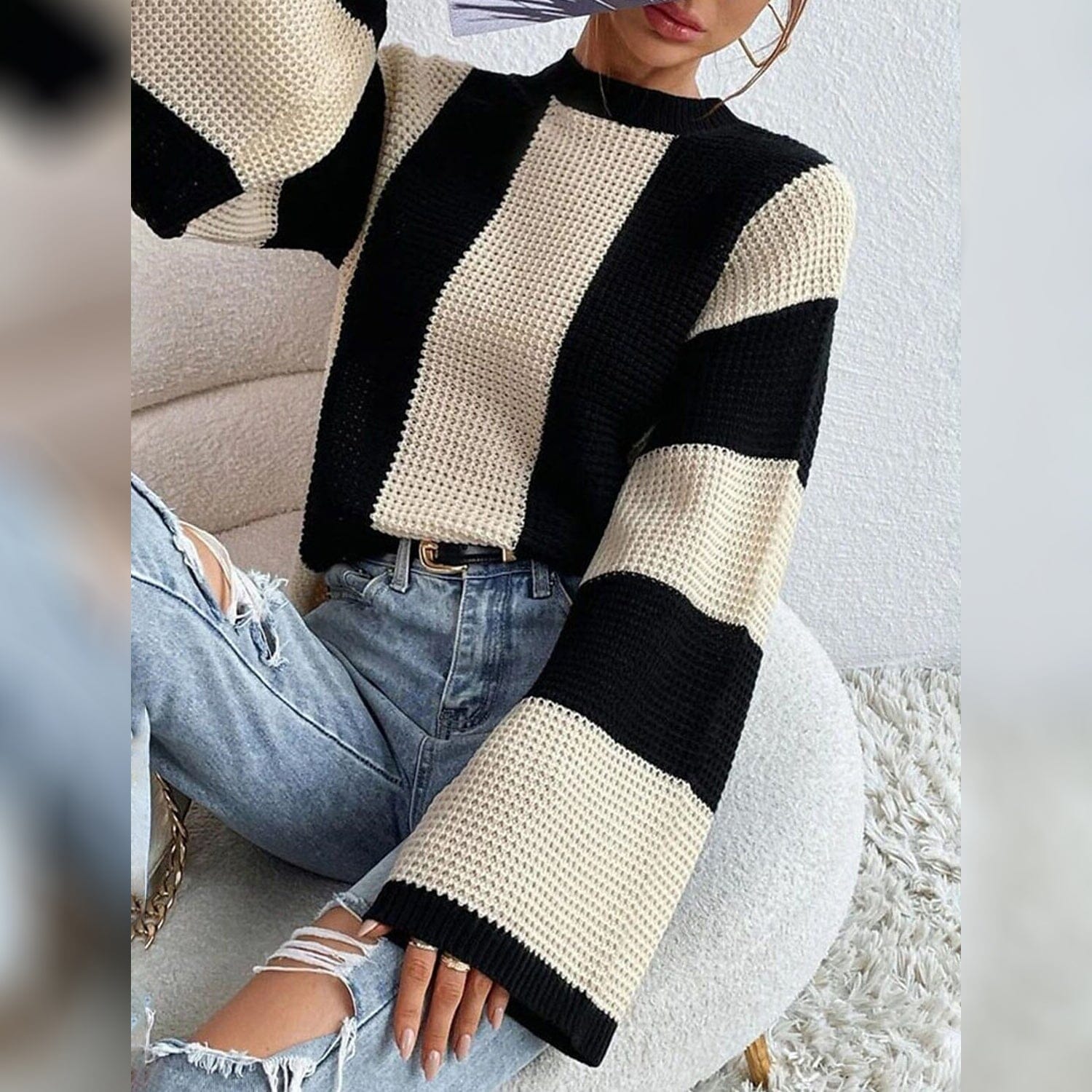 Patchwork Striped Sweater