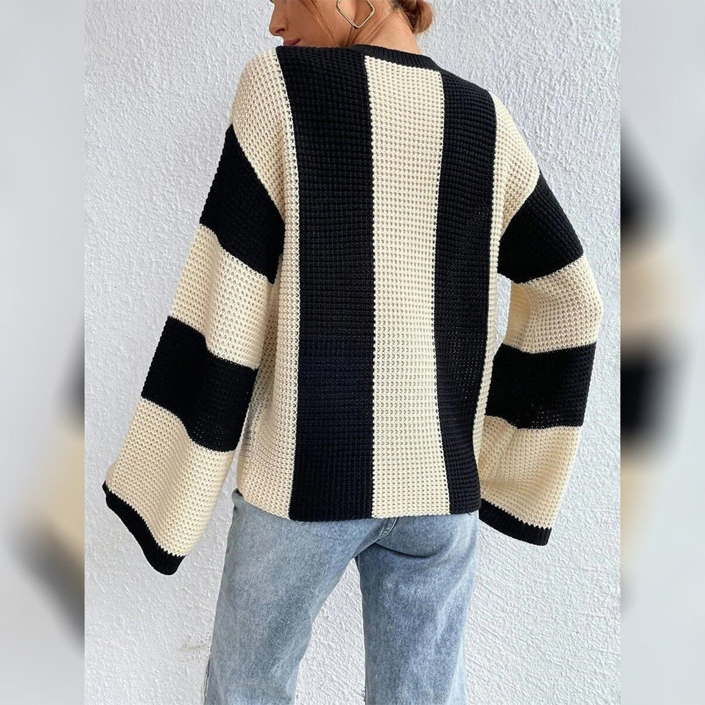 Patchwork Striped Women's Sweater