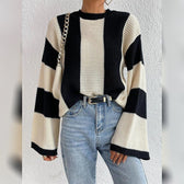 Patchwork Striped Women's Sweater