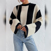 Patchwork Striped Women's Sweater
