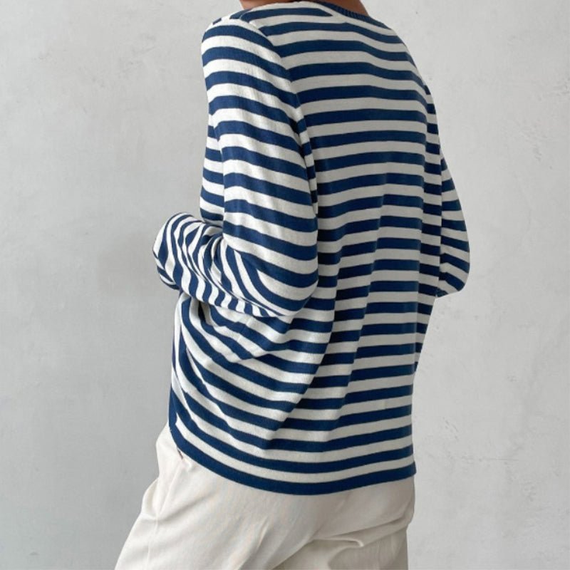 Striped Crew Neck Long Sleeve Sweater