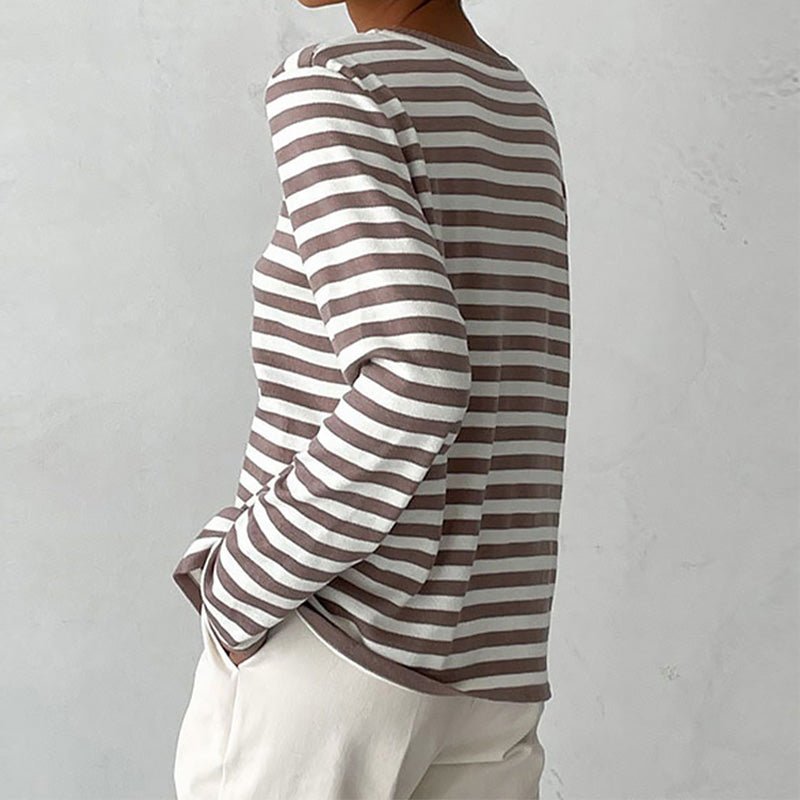 Striped Crew Neck Long Sleeve Sweater