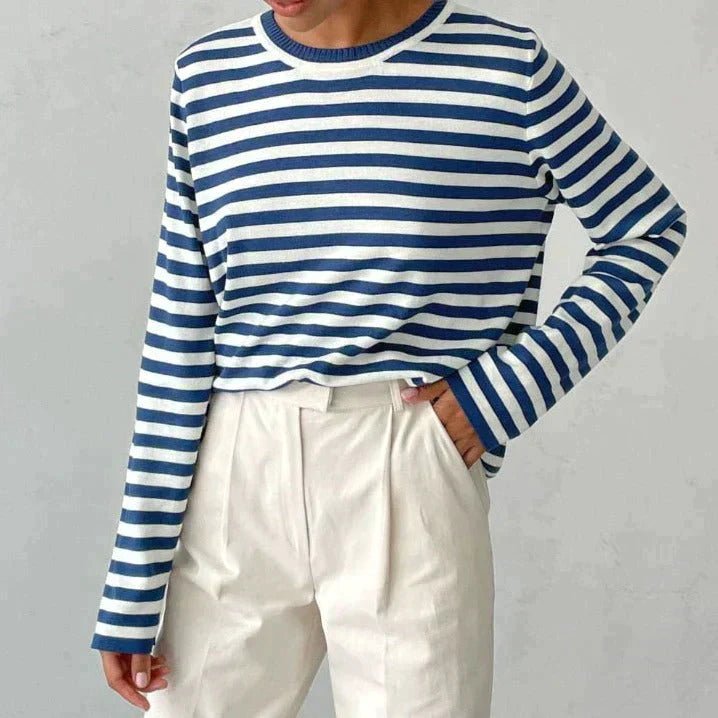 Striped Crew Neck Long Sleeve Sweater