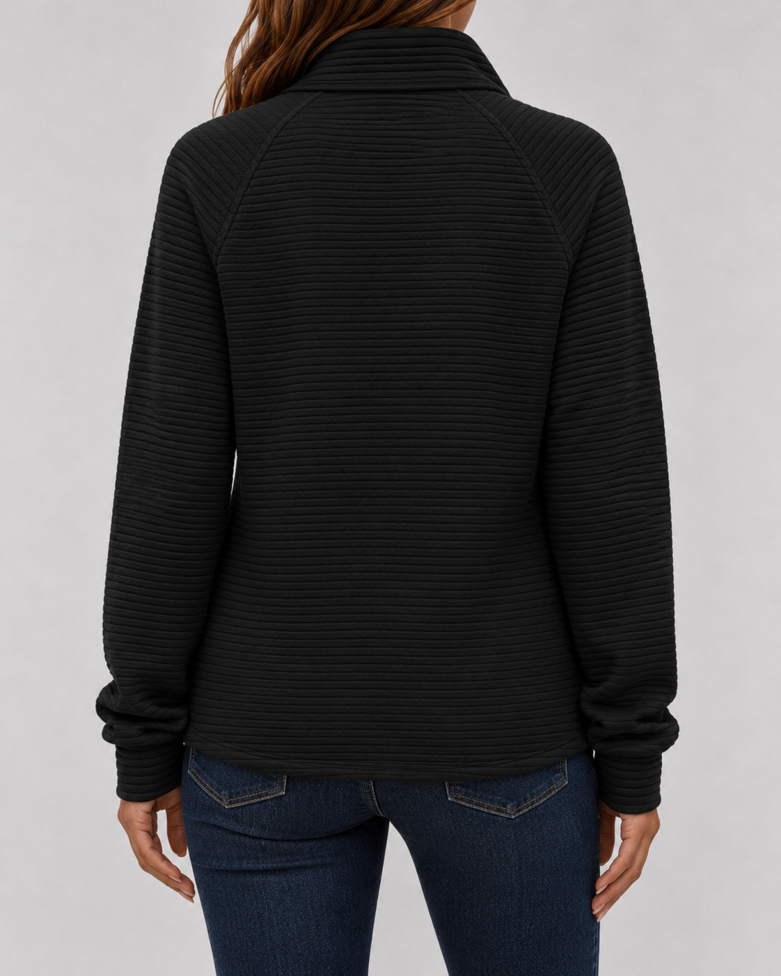 Women's Ribbed Quarter-Zip Pullover