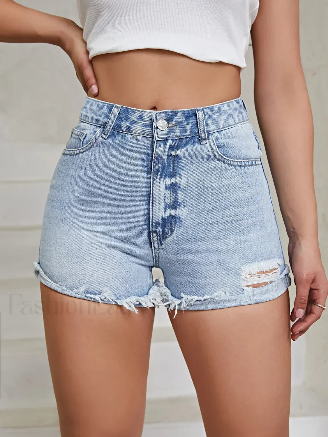 Women's Ripped Distressed Skinny Denim Shorts