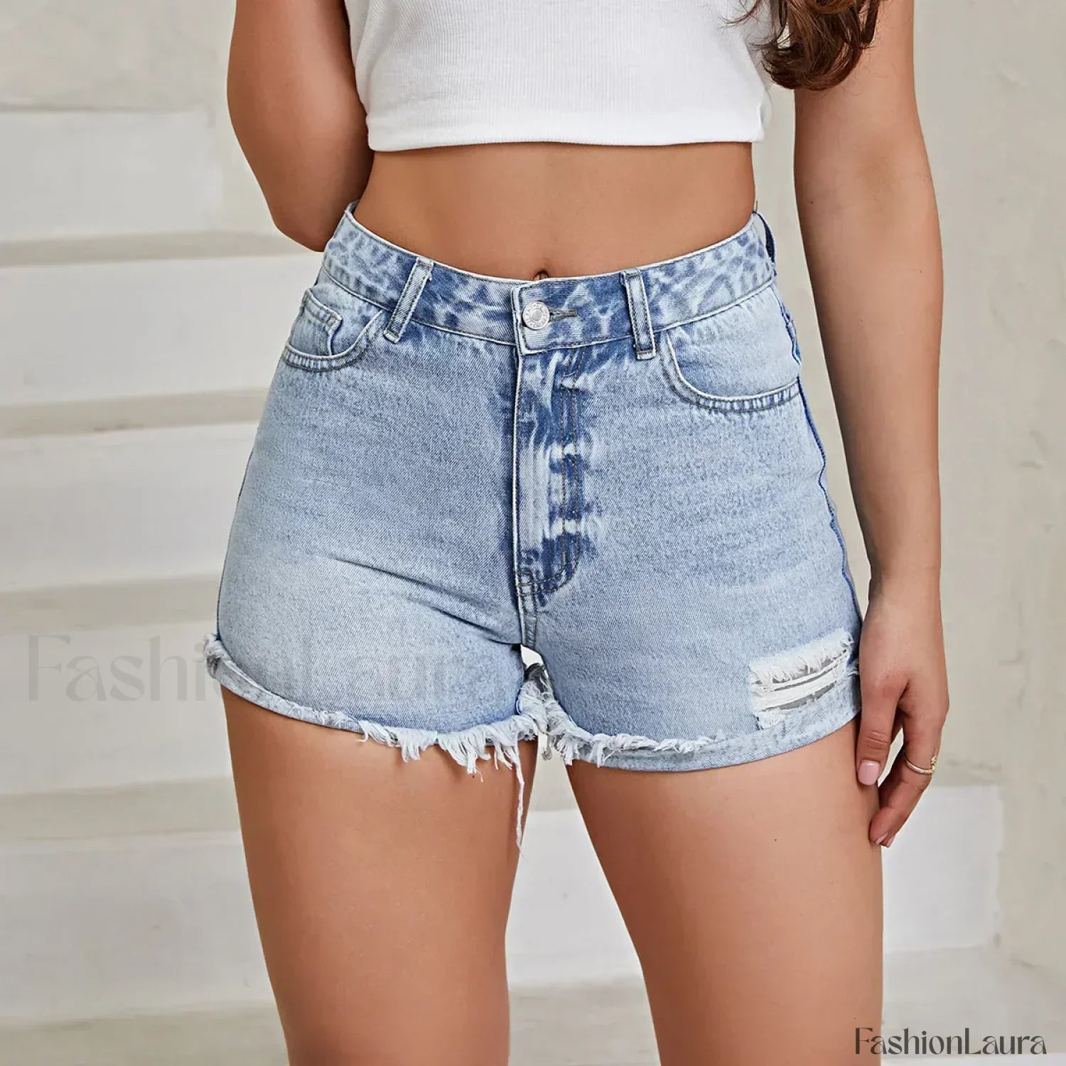 Women's Ripped Distressed Skinny Denim Shorts