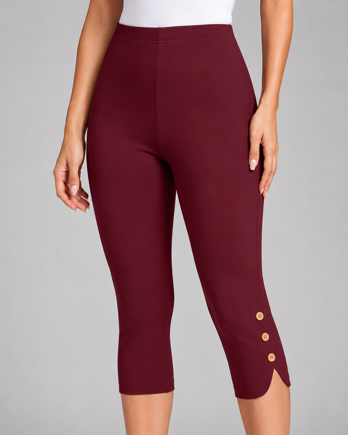 Women's High-Waist Stretch Capri Leggings