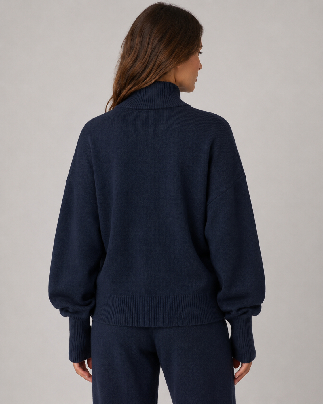 Funnel Neck Double Zip Oversized Knit Cardigan