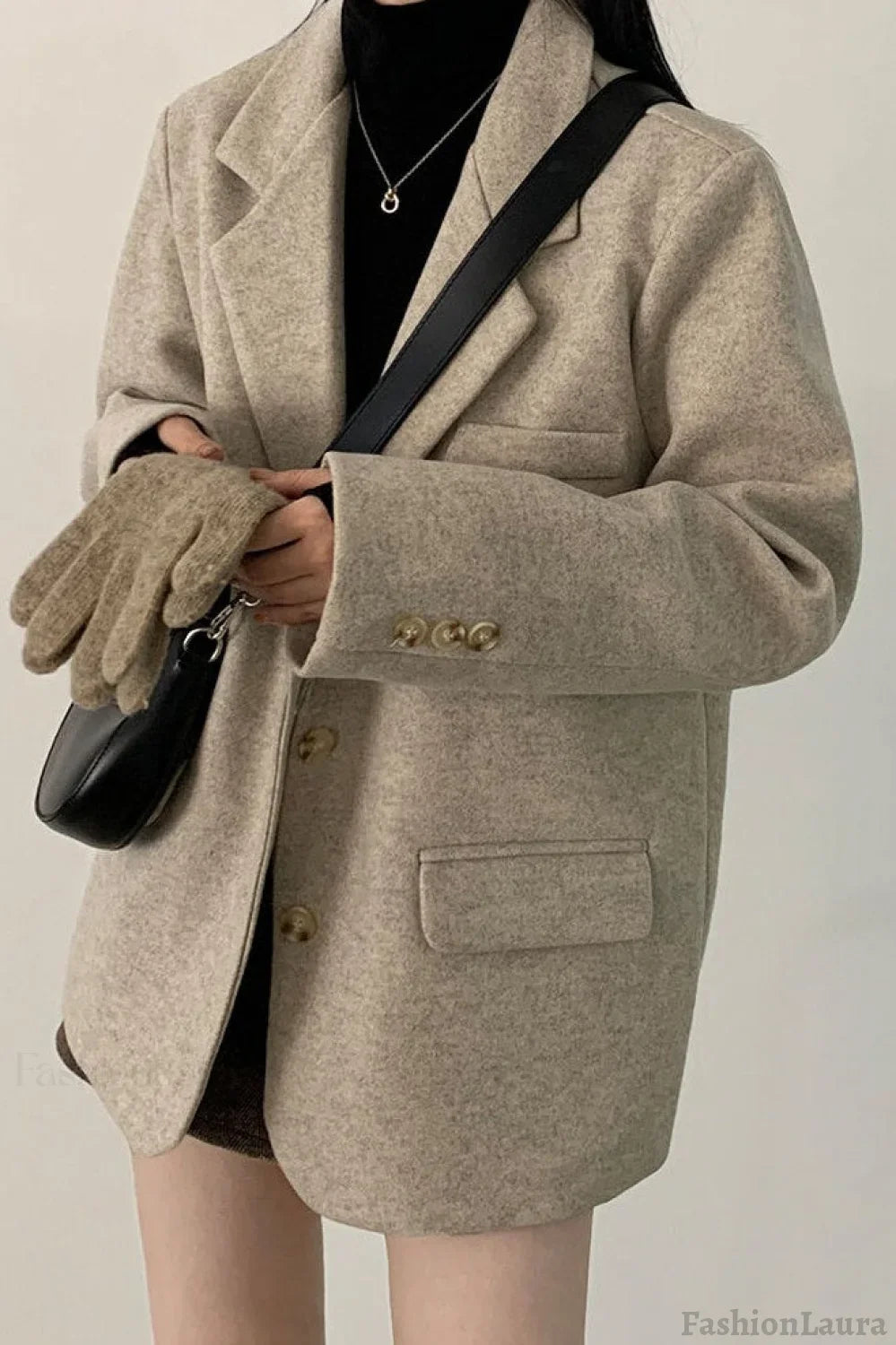 Wool Blend Oversized Longline Blazer