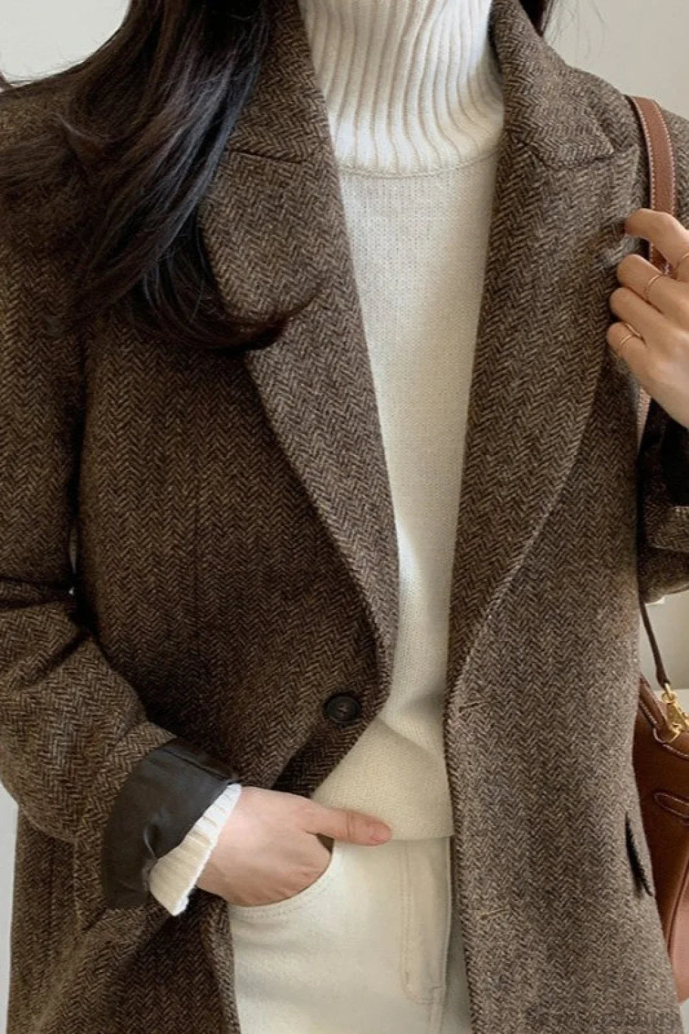 Wool Blend Solid Color Blazer