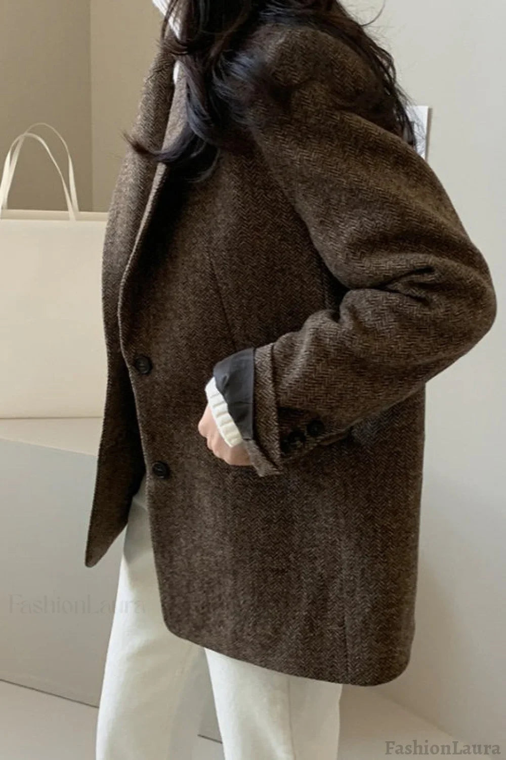 Wool Blend Solid Color Blazer