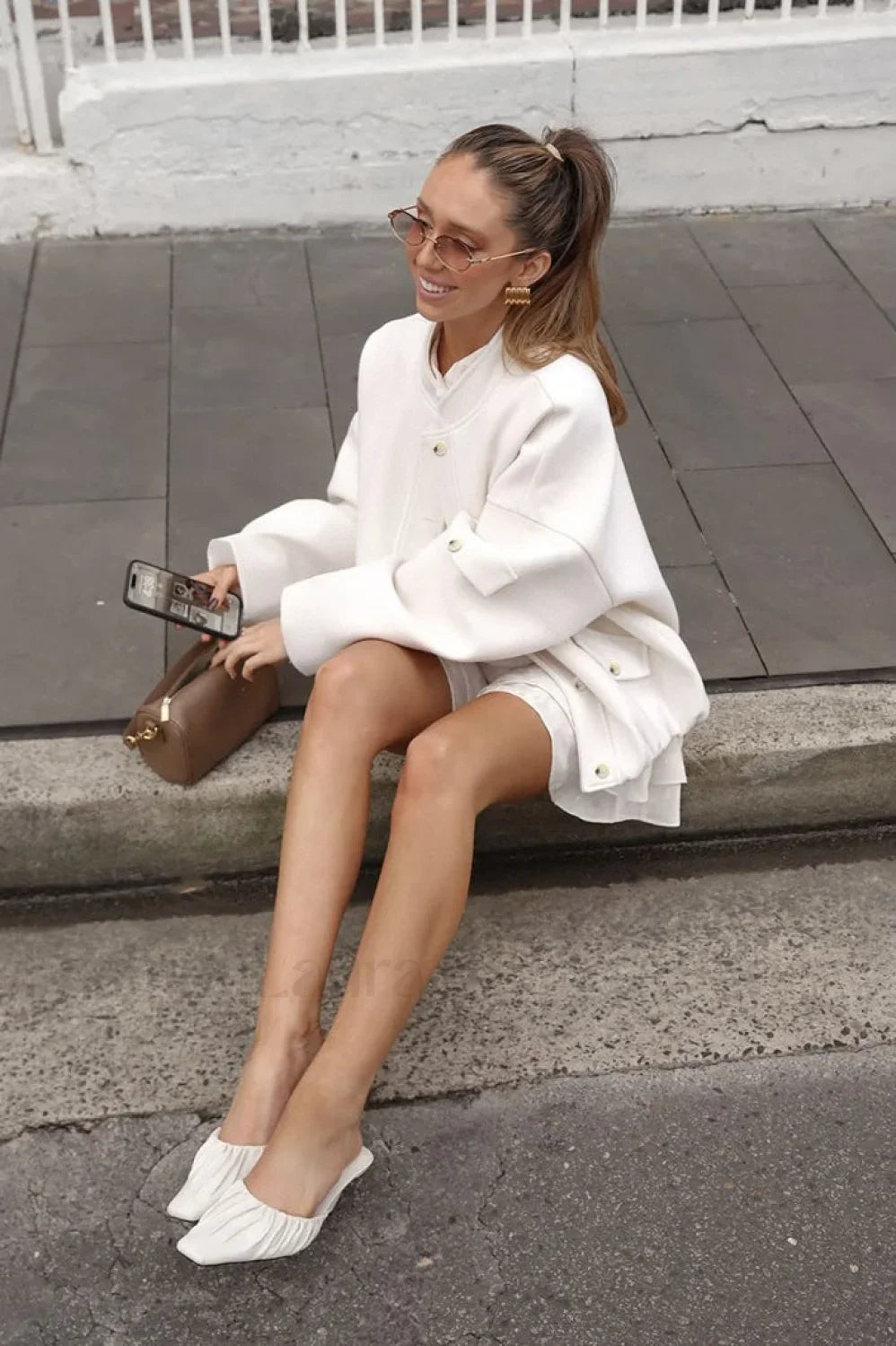 Wool Stand Collar Loose Jacket