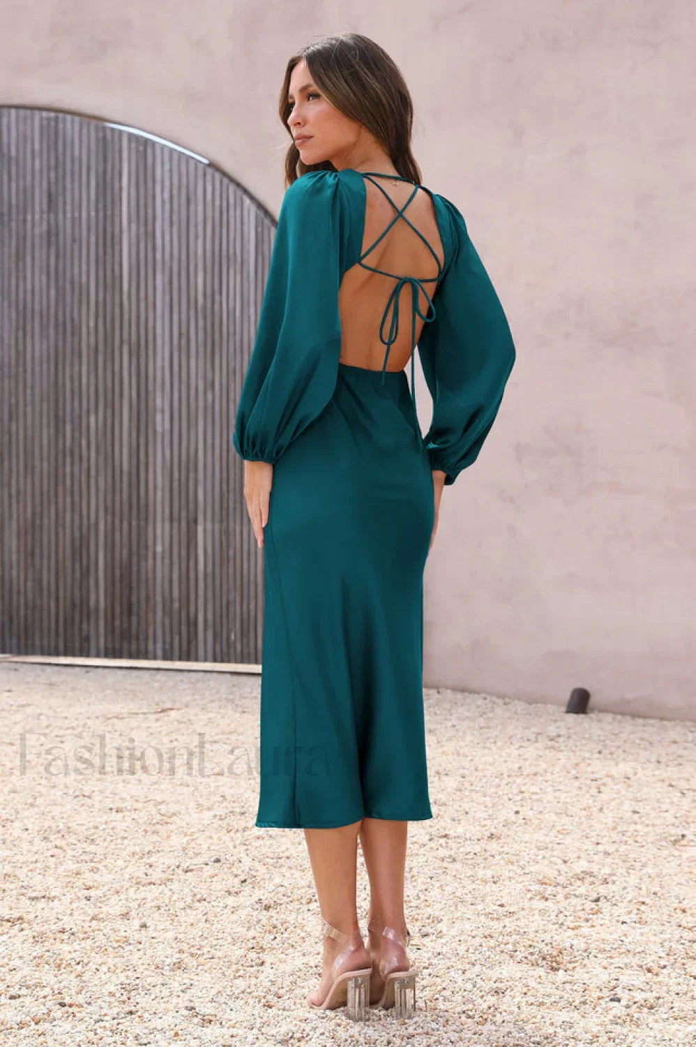 Wren Long Sleeve Charming Twist Maxi Dress