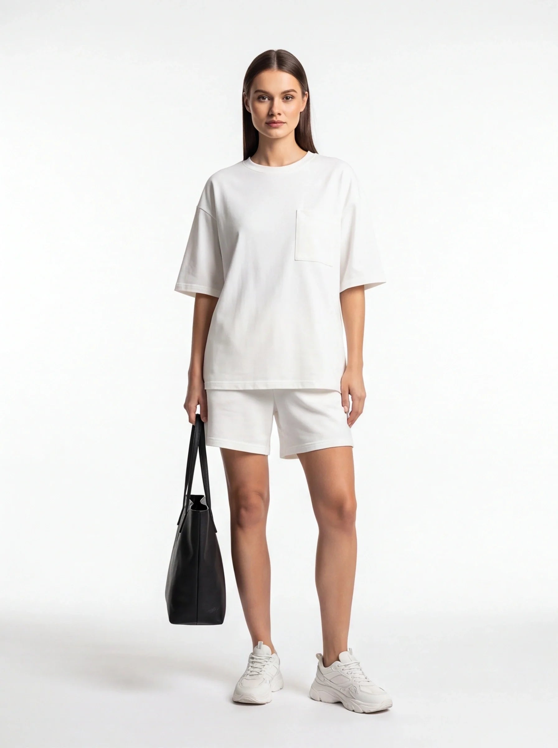 Relaxed Minimalist Women's Lounge Set with Soft Fabric and Comfortable
