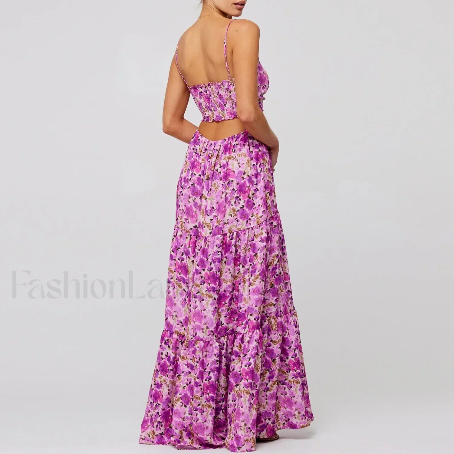Y2K Floral Bodycon Spaghetti Maxi Dress