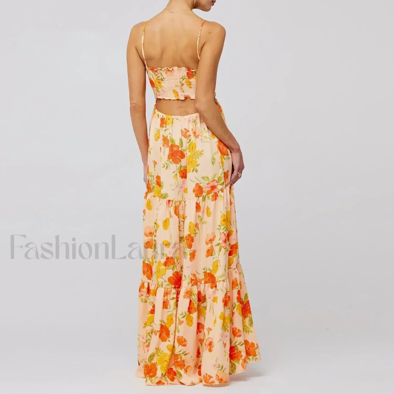 Y2K Floral Bodycon Spaghetti Maxi Dress
