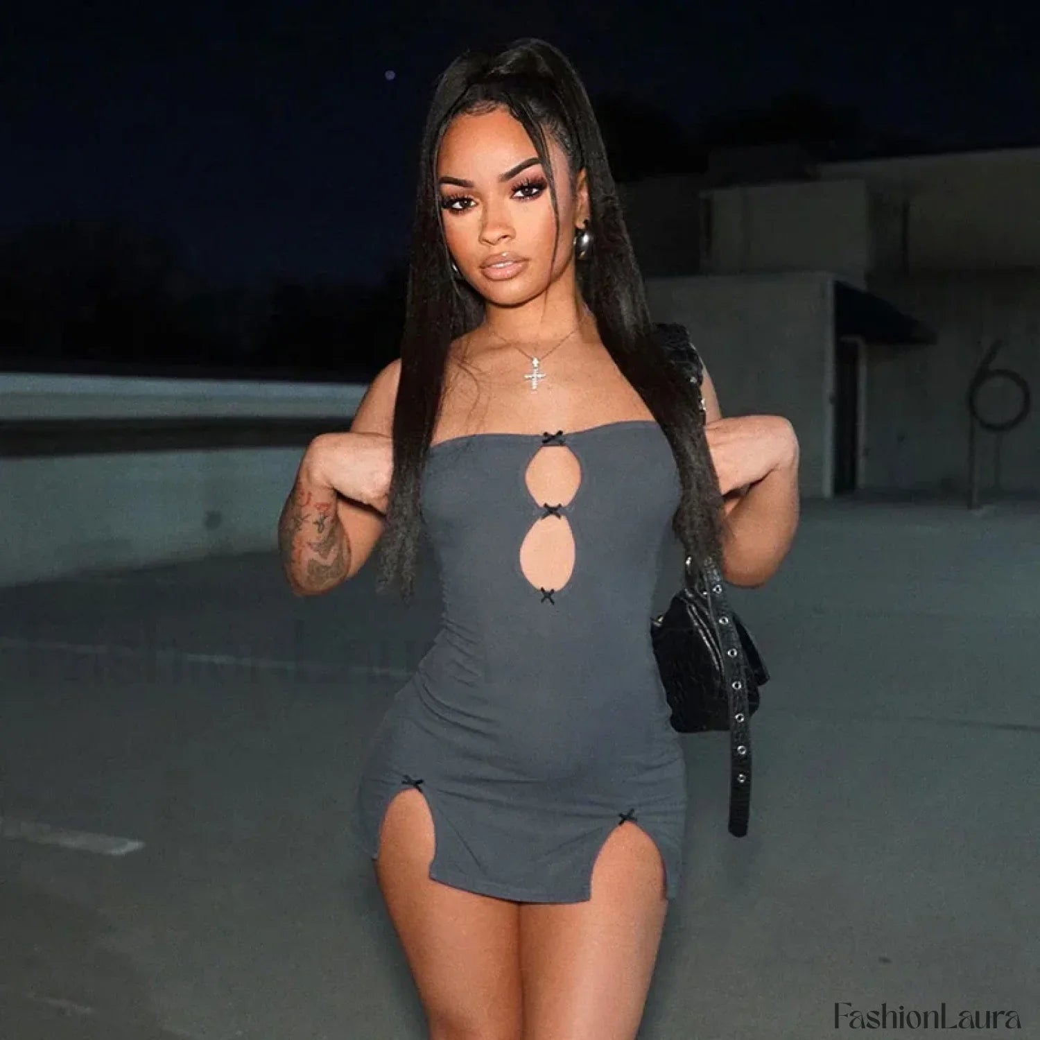 Y2K Hollow Strapless Mini Dress