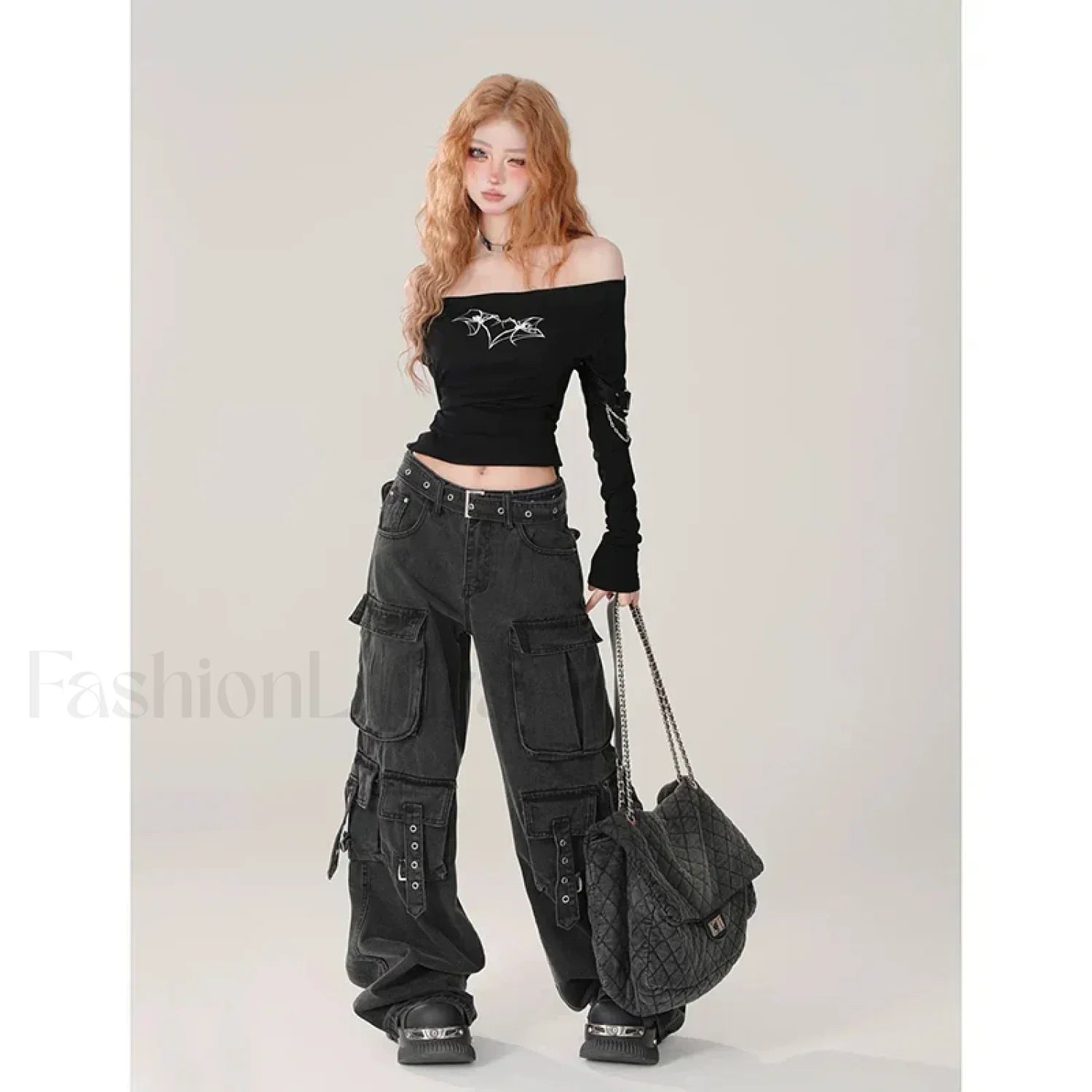Y2K Japanese Cargo Pants for Halloween Gatherings