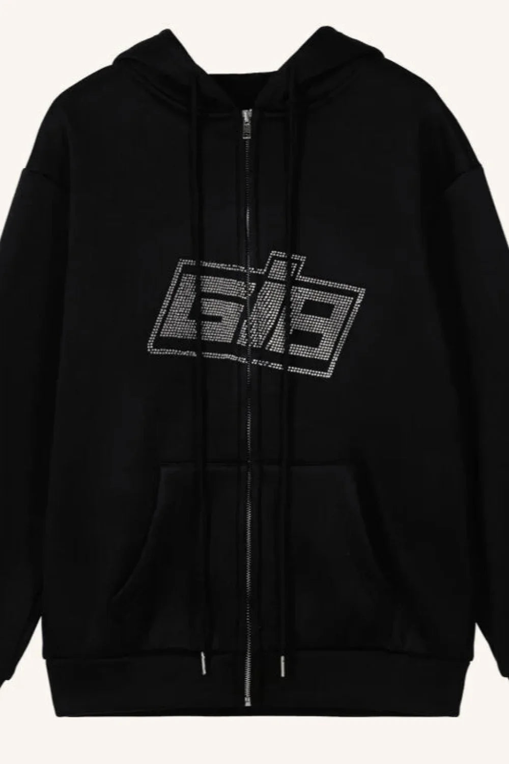 Y2K Rhinestone Zip Up Hoodie